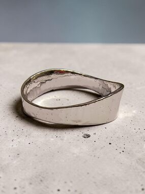 Robert Lee Morris Soho Slightly Textured Silver Plated Thick Bangle Bracelet